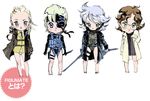  chibi cosplay genderswap genderswap_(mtf) hal_emmerich liquid_ocelot metal_gear_(series) metal_gear_solid_4 multiple_girls official_art old_snake raiden shinkawa_youji sweet_snake 