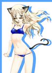  animal_ears armpits bikini blonde_hair cat_ears cat_tail groin hair_flowing_over hamao long_hair lowleg lowleg_bikini navel perrine_h_clostermann solo strike_witches sunglasses swimsuit tail world_witches_series 