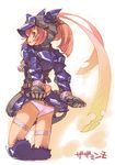  :p armor ass butt_crack from_behind gloves helm helmet hermitaur_(armor) looking_back lowleg lowleg_panties monster_hunter panties pink_eyes pink_hair ponytail purple_panties skirt skirt_lift solo super_zombie thigh_strap tongue tongue_out underwear 