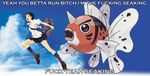  fish highres pokemon running school_uniform schoolgirl seaking serafuku sky what 