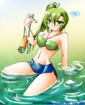  beatmania beatmania_iidx erika green_hair kitami_erika swimsuit 