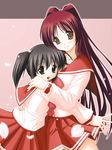  2girls hug kousaka_tamaki multiple_girls red_hair school_uniform serafuku to_heart_2 yuzuhara_konomi 