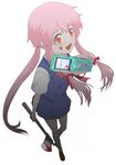  artist_request axe blood cellphone crazy gasai_yuno hatchet long_hair mirai_nikki phone pink_hair red_eyes ribbon school_uniform solo weapon western_hatchet yandere 