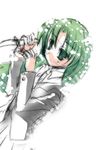  artist_request green_eyes green_hair higurashi_no_naku_koro_ni knife long_hair school_uniform solo sonozaki_shion 