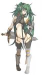  akishima_kei armor fantasy green_hair original solo sword weapon 