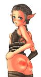  artist_request ass black_hair blush breasts elf elvaan final_fantasy final_fantasy_xi green_eyes looking_back pointy_ears small_breasts solo spanked 