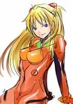  arm_support bangs blonde_hair blue_eyes bodysuit bracer breasts closed_mouth cowboy_shot from_side gloves headgear invisible_chair light_smile lips long_hair looking_at_viewer looking_to_the_side neon_genesis_evangelion parted_bangs pilot_suit plugsuit red_bodysuit red_lips simple_background sitting sketch small_breasts smile solo souryuu_asuka_langley tonbo turtleneck two_side_up white_background 