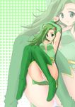  boots breasts bridal_gauntlets cleavage covered_nipples detached_sleeves final_fantasy final_fantasy_iv green_eyes green_footwear green_hair highres medium_breasts older panties rydia solo takizi thighhighs underwear zoom_layer 