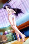  1girl ass barefoot h2o_footprints_in_the_sand highres indoors kohinata_hayami looking_back panties solo underwear undressing 