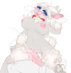  2019 anthro bell blush bovid bow breasts caprine cum domestic_sheep female hi_res hooves mammal masturbation nipples nude penetration penis plant pussy pussy_juice savemekitty senip sex sheep solo vaginal vaginal_masturbation wool 