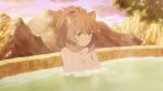  1girl animal_ears blush breasts brown_eyes brown_hair highres large_breasts long_hair nude raphtalia tate_no_yuusha_no_nariagari tatoo thermal_spring 