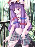 hat long_hair md5_mismatch panties patchouli_knowledge purple_hair ribbon shirt solo tajuu touhou underwear 