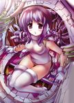  bad_id bad_pixiv_id blush gloves ilfa kashi machine purple_eyes purple_hair robot_ears solo thighhighs to_heart_2 