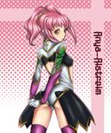  anya_alstreim back code_geass gloves looking_back pink_eyes pink_hair rokuichi solo thighhighs 