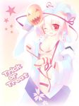  ai_takurou blonde_hair english halloween jack-o'-lantern mask midriff naked_ribbon no_bra no_panties pumpkin ribbon saigyouji_yuyuko short_hair solo touhou trick_or_treat 