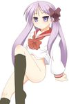  bottomless hiiragi_kagami kurappii lucky_star socks solo tsurime 