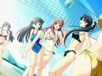  ayakaze_ryuushou ball beach_volleyball beachball bikini black_hair day game_cg long_hair multiple_girls nangoku_dominion non-web_source one-piece_swimsuit ootani_nana pink_hair sanada_yumi side-tie_bikini swimsuit volleyball 