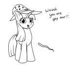  2019 animated black_and_white english_text equine female feral friendship_is_magic hair hat horn looking_at_viewer mammal monochrome my_little_pony simple_background solo stratodraw text twilight_sparkle_(mlp) unicorn unicorn_horn white_background wizard_hat 