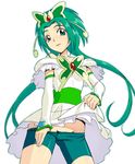  akimoto_komachi bike_shorts butterfly_hair_ornament caryo cure_mint green_shorts hair_ornament magical_girl nanashino precure shorts shorts_under_skirt solo yes!_precure_5 