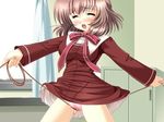  bdsm blush bondage bound crotch_rope crotch_rub masturbation panties pussy_juice rope rope_walking school_uniform serafuku skirt underwear wet_panties 