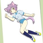  animal_ears buruma cat_ears gym_uniform hoshikawa_tsukimi lowres lying nagato_yuki socks solo suzumiya_haruhi_no_yuuutsu tail 