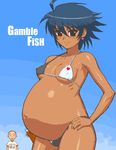  bikini dark_skin gamble_fish lowres pregnant solo swimsuit tenseiani tsukiyono_yuka 