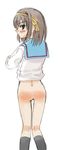  artist_request ass blue_sailor_collar blush bottomless flat_ass kita_high_school_uniform looking_back medium_hair no_pants ribbon sailor_collar school_uniform serafuku sketch solo spanked suzumiya_haruhi suzumiya_haruhi_no_yuuutsu 