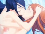  animated animated_gif bed blue_eyes blue_hair blush breast_press breasts couple fujimoto_haruna himesaki_orie kiss large_breasts lowres multiple_girls nipples nude red_hair symmetrical_docking tinkle_bell tsukiakari_no_raspberry yuri 