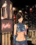  breasts copyright_request gloves hair_over_one_eye idnar medium_breasts midriff short_hair smile solo underboob 