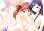  akino_shin blush breasts fukuzawa_yumi holding_hands interlocked_fingers maria-sama_ga_miteru multiple_girls nipples ogasawara_sachiko panties small_breasts striped striped_panties topless twintails underwear wallpaper yuri 