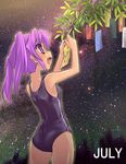  black_school_swimsuit copyright_request eeeeee july one-piece_swimsuit school_swimsuit solo swimsuit tanabata tanzaku 