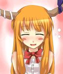  blush_stickers female horns ibuki_suika long_hair oni orange_hair suika touhou 