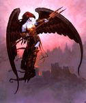  angel card desolation_angel highres magic:_the_gathering magic_the_gathering mtg polearm spear weapon wings 