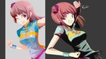  baek_changpo china_dress chinese_clothes dress hair_bun happy one_eye_closed pink_eyes pink_hair senkou_no_ronde sogabe_shuuji takayama_mizuki wallpaper wristband 