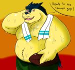  american_football anthro barazoku belly biceps big_biceps clothed clothing donutbear hairy ignazio jock male nintendo overweight overweight_male pok&eacute;mon pok&eacute;mon_(species) sport tag typhlosion video_games 