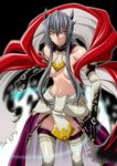  breasts copyright_request elbow_gloves gloves horns isse long_hair medium_breasts monster_girl silver_hair solo thighhighs 