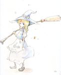  bad_id bad_pixiv_id blonde_hair blue_eyes inemuri_uno kirisame_marisa solo touhou traditional_media witch 