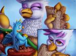  avian eating food friendship_is_magic gilda_(mlp) gryphon macro micro my_little_pony unknown_artist vore 