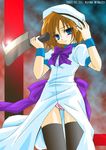  blue_eyes hatchet higurashi_no_naku_koro_ni minazoi_kuina nose_hatchet panties ryuuguu_rena short_hair solo thighhighs underwear weapon 