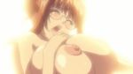  animated animated_gif blush breast_expansion breast_squeeze breast_suppress breasts brown_hair closed_eyes glasses hitozuma_kasumi-san huge_breasts lowres matsubara_kasumi mature nipples nude open_mouth screencap solo 