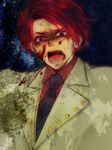  artist_request blood lowres male_focus red_eyes red_hair scared solo umineko_no_naku_koro_ni ushiromiya_battler 