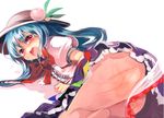  ass bad_id bad_pixiv_id barefoot blue_hair blush cis_(carcharias) hat hinanawi_tenshi long_hair red_eyes solo spanked tears touhou whip_marks 