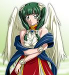  angel angel_wings green_eyes green_hair isse wings 