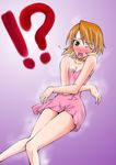  1girl bare_shoulders blush brown_eyes brown_hair legs naked_towel persona persona_3 segami_daisuke short_hair solo steam steaming_body surprised takeba_yukari tears towel 