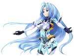  android blue_eyes blue_hair gloves kos-mos long_hair pupps solo transparent very_long_hair xenosaga xenosaga_episode_ii 