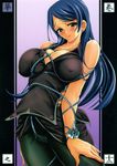  blue_hair breast_squeeze breasts cleavage highres kawaraya_a-ta large_breasts soho_reina solo witchblade 