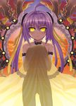  ahoge bad_id bad_pixiv_id bare_shoulders blush char elbow_gloves gloves long_hair original purple_hair see-through see-through_silhouette solo twintails yellow_eyes 