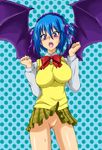  breasts demon_wings kurono_kurumu kuruno_kurumu no_panties pussy rosario+vampire school_uniform shaved_pussy skirt_lift uncensored 