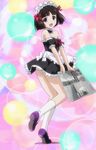  black_hair maid newspaper open_mouth panties purple_eyes rosario+vampire sendo_yukari short_hair underwear 