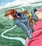  artist_request ass flying kaze_no_tani_no_nausicaa lowres mehve nausicaa neon_genesis_evangelion pantyhose parody penpen souryuu_asuka_langley 